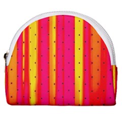 Warped Stripy Dots Horseshoe Style Canvas Pouch by essentialimage365