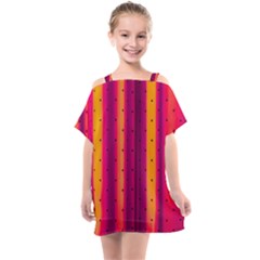 Warped Stripy Dots Kids  One Piece Chiffon Dress by essentialimage365