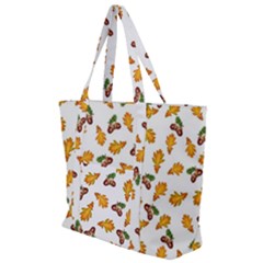 Oak Leaves And Acorns Zip Up Canvas Bag by SychEva