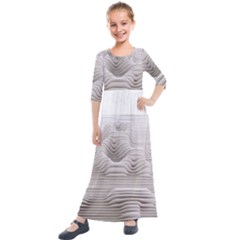 Illusion Waves Kids  Quarter Sleeve Maxi Dress