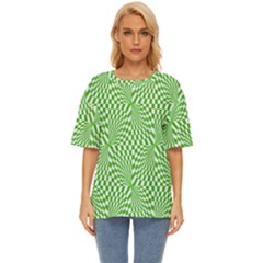 Illusion Waves Pattern Oversized Basic Tee by Sparkle