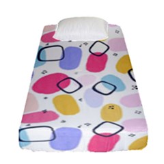 Abstract Multicolored Shapes Fitted Sheet (single Size) by SychEva