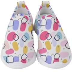 Abstract Multicolored Shapes Kids  Slip On Sneakers by SychEva