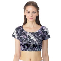 Reticulated Nova Short Sleeve Crop Top by MRNStudios