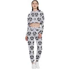 Night Moths Cropped Zip Up Lounge Set by SychEva