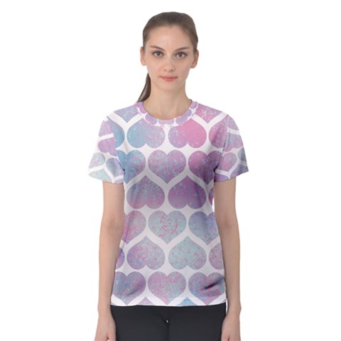 Multicolored Hearts Women s Sport Mesh Tee by SychEva