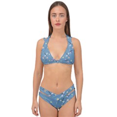 Cute Dragonflies In Spring Double Strap Halter Bikini Set by SychEva