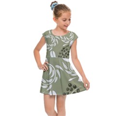 Folk Flowers Print Floral Pattern Ethnic Art Kids  Cap Sleeve Dress by Eskimos