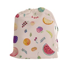 Summer Fruit Drawstring Pouch (2xl) by SychEva