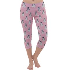 Cute Husky Capri Yoga Leggings by SychEva