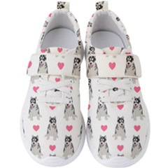 Little Husky With Hearts Men s Velcro Strap Shoes by SychEva