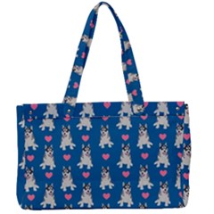 Little Husky With Hearts Canvas Work Bag by SychEva