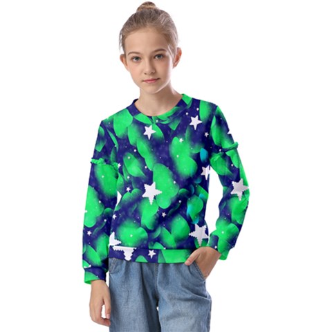 Space Odyssey  Kids  Long Sleeve Tee With Frill  by notyouraveragemonet
