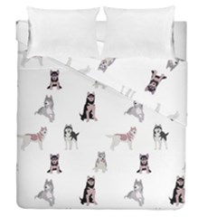 Husky Dogs With Sparkles Duvet Cover Double Side (queen Size) by SychEva