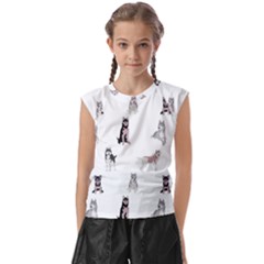 Husky Dogs With Sparkles Kids  Raglan Cap Sleeve Tee by SychEva