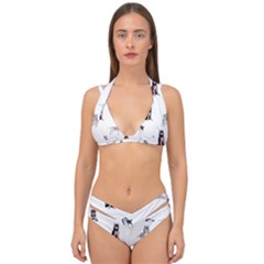 Husky Dogs With Sparkles Double Strap Halter Bikini Set by SychEva