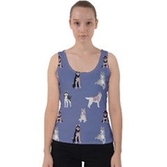 Husky Dogs With Sparkles Velvet Tank Top by SychEva