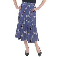 Husky Dogs With Sparkles Midi Mermaid Skirt by SychEva