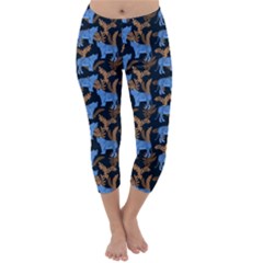 Blue Tigers Capri Winter Leggings  by SychEva