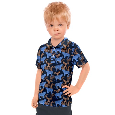 Blue Tigers Kids  Polo Tee by SychEva