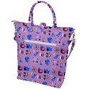 Pink 50s Pattern Buckle Top Tote Bag View2