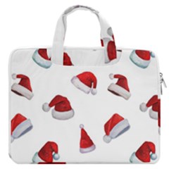 Red Christmas Hats Macbook Pro Double Pocket Laptop Bag by SychEva