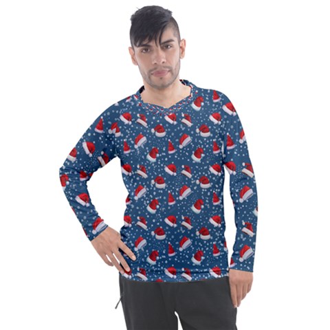 Blue Christmas Hats Men s Pique Long Sleeve Tee by SychEva