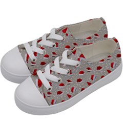 Santa Hat Kids  Low Top Canvas Sneakers by SychEva