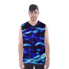 Blue Waves Abstract Series No8 Men s Basketball Tank Top by DimitriosArt