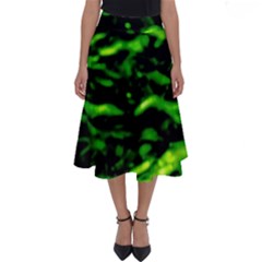 Green  Waves Abstract Series No3 Perfect Length Midi Skirt by DimitriosArt