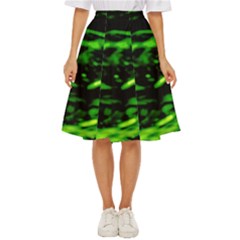 Green  Waves Abstract Series No3 Classic Short Skirt by DimitriosArt