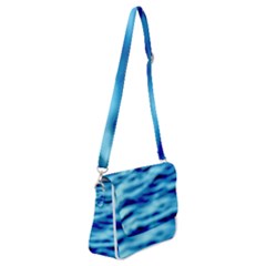 Blue Waves Abstract Series No4 Shoulder Bag With Back Zipper by DimitriosArt