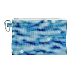 Blue Waves Abstract Series No5 Canvas Cosmetic Bag (large) by DimitriosArt