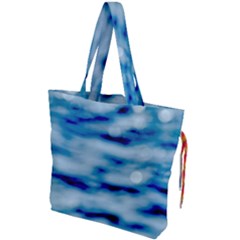 Blue Waves Abstract Series No5 Drawstring Tote Bag by DimitriosArt