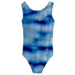 Blue Waves Abstract Series No5 Kids  Cut-out Back One Piece Swimsuit by DimitriosArt