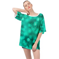 Light Reflections Abstract No9 Turquoise Oversized Chiffon Top by DimitriosArt
