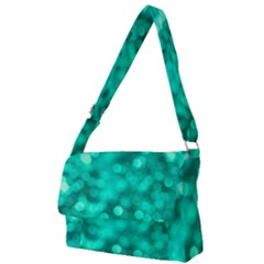 Light Reflections Abstract No9 Turquoise Full Print Messenger Bag (l) by DimitriosArt