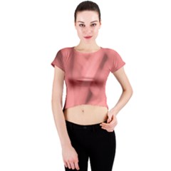 Red Flames Abstract No2 Crew Neck Crop Top by DimitriosArt