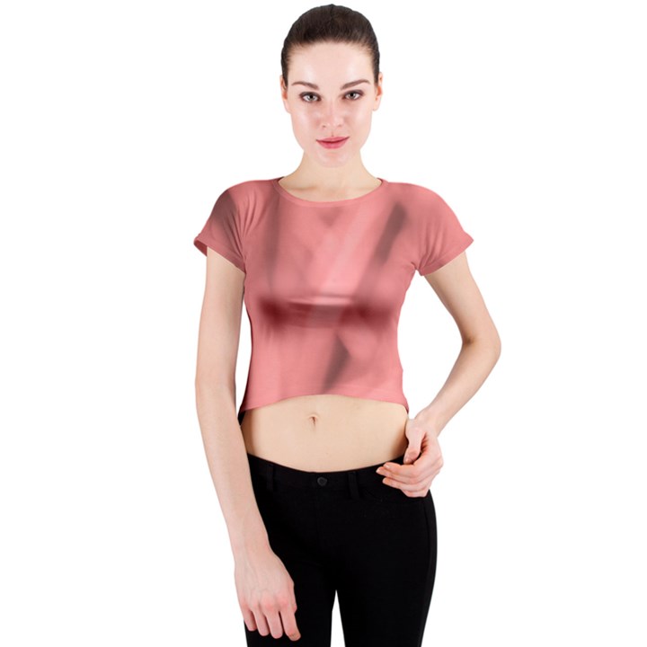 Red Flames Abstract No2 Crew Neck Crop Top