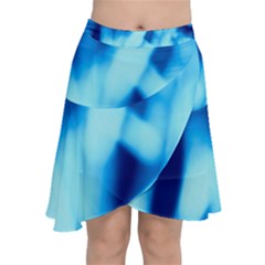 Blue Abstract 2 Chiffon Wrap Front Skirt by DimitriosArt