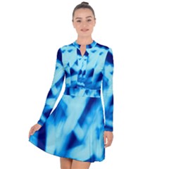 Blue Abstract 2 Long Sleeve Panel Dress by DimitriosArt