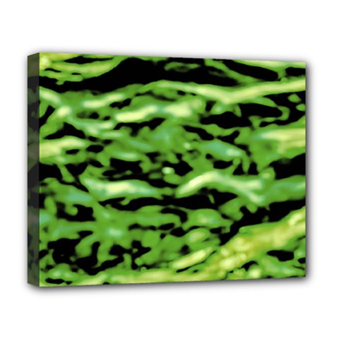 Green  Waves Abstract Series No11 Deluxe Canvas 20  X 16  (stretched) by DimitriosArt