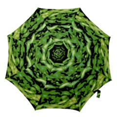 Green  Waves Abstract Series No11 Hook Handle Umbrellas (medium) by DimitriosArt