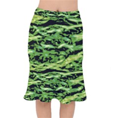 Green  Waves Abstract Series No11 Short Mermaid Skirt by DimitriosArt