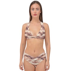 Pink  Waves Abstract Series No6 Double Strap Halter Bikini Set by DimitriosArt