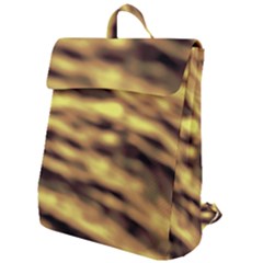 Yellow  Waves Abstract Series No10 Flap Top Backpack by DimitriosArt