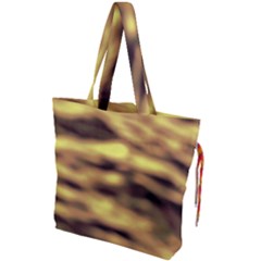 Yellow  Waves Abstract Series No10 Drawstring Tote Bag by DimitriosArt