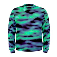 Green  Waves Abstract Series No6 Men s Sweatshirt by DimitriosArt