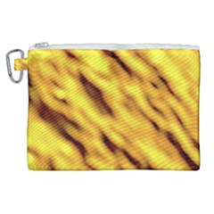 Yellow  Waves Abstract Series No8 Canvas Cosmetic Bag (xl) by DimitriosArt