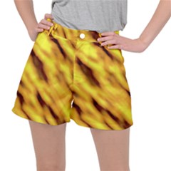 Yellow  Waves Abstract Series No8 Ripstop Shorts by DimitriosArt